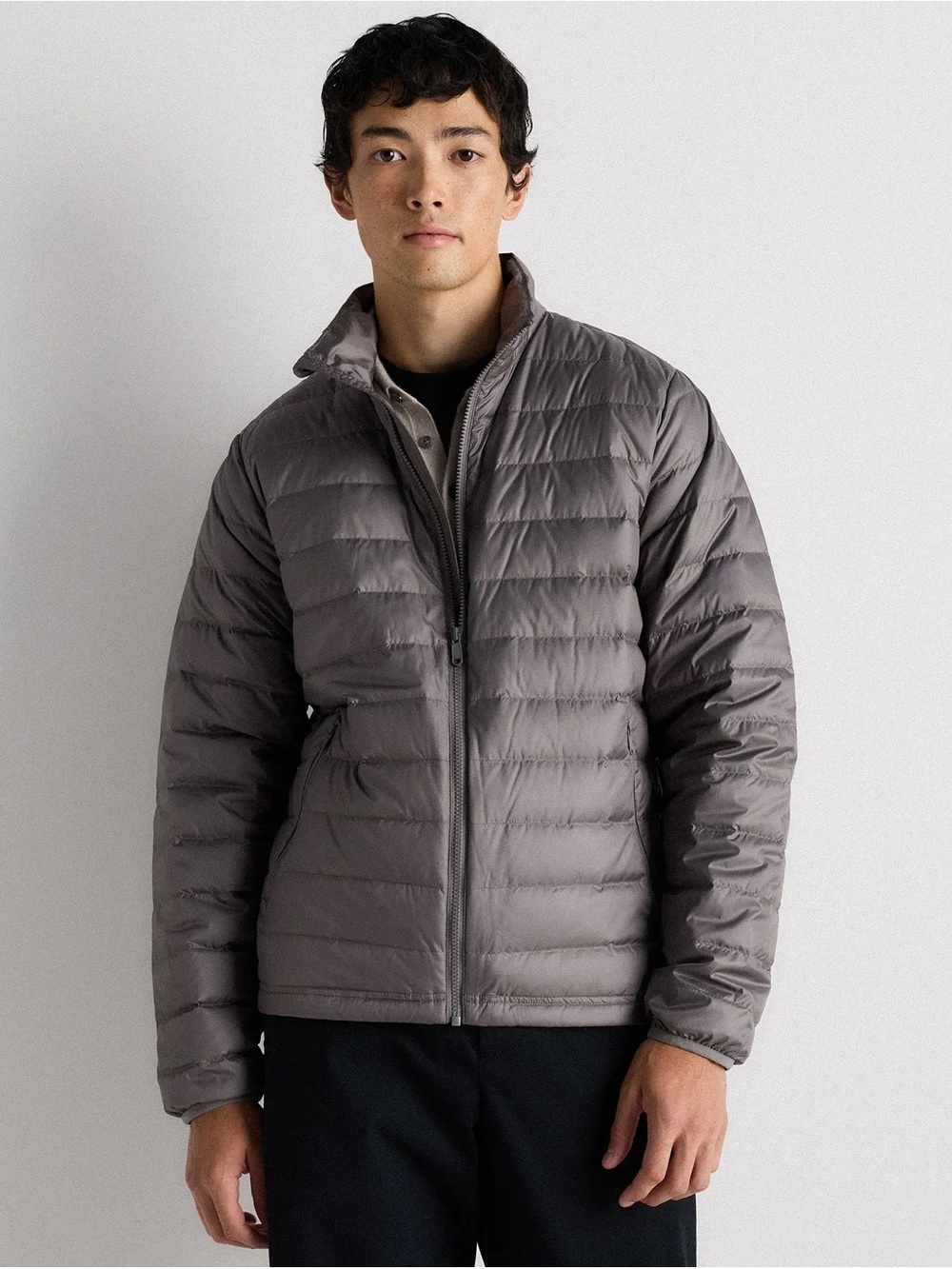 Quince Men's Lightweight Quilted Puffer Jacket - Gray